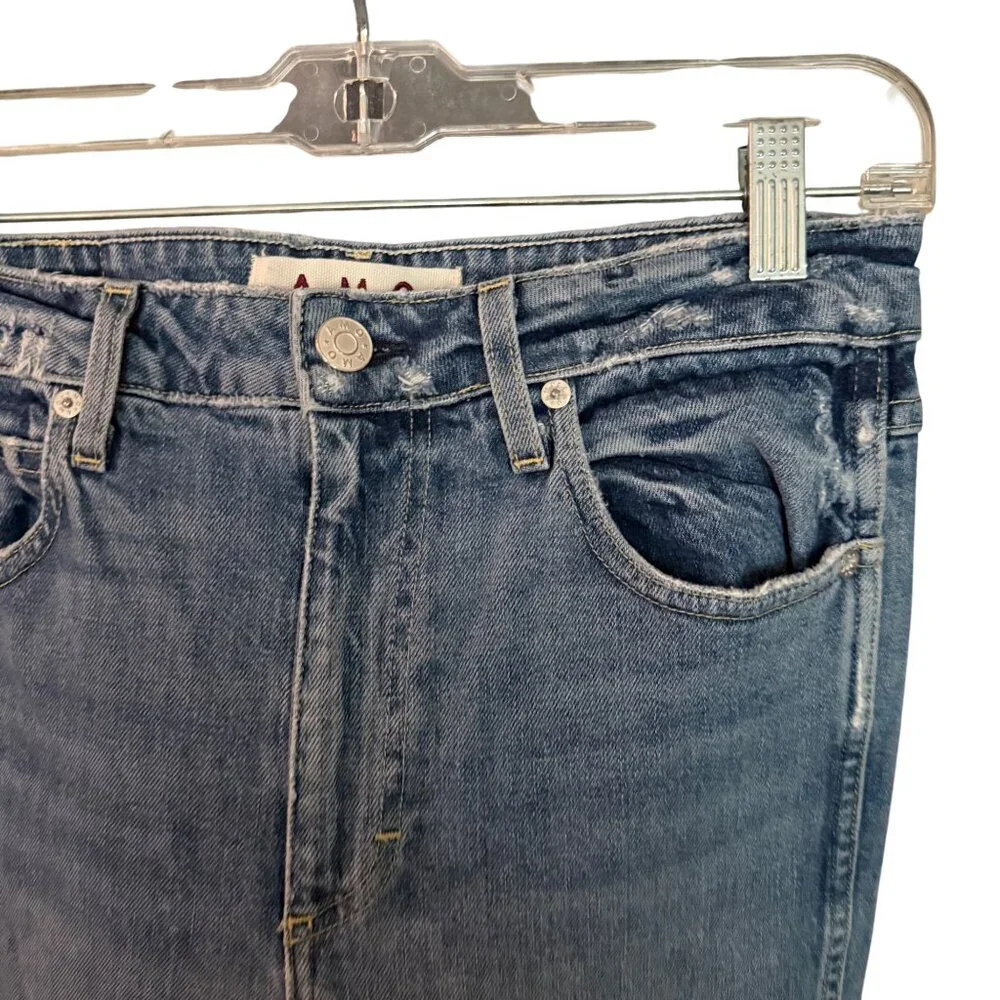 Amo Chloe Crop in Dearest Straight Leg Denim Jeans Size 28 - Picture 3 of 7
